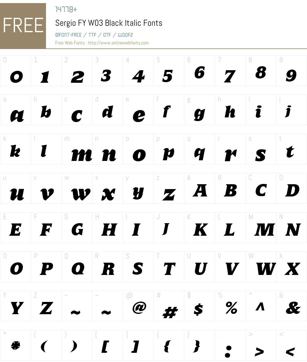Sergio FY Font Screenshots