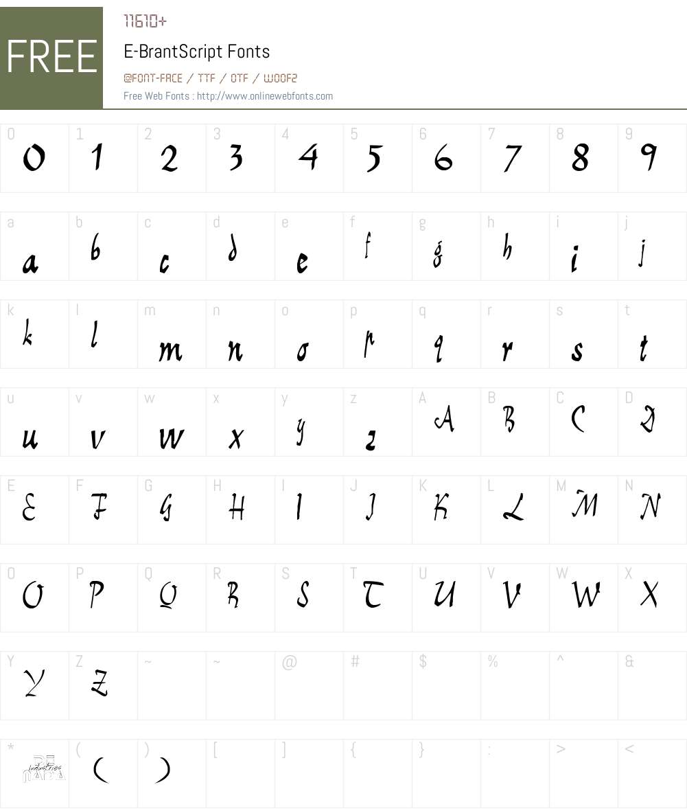 E-BrantScript Font Screenshots