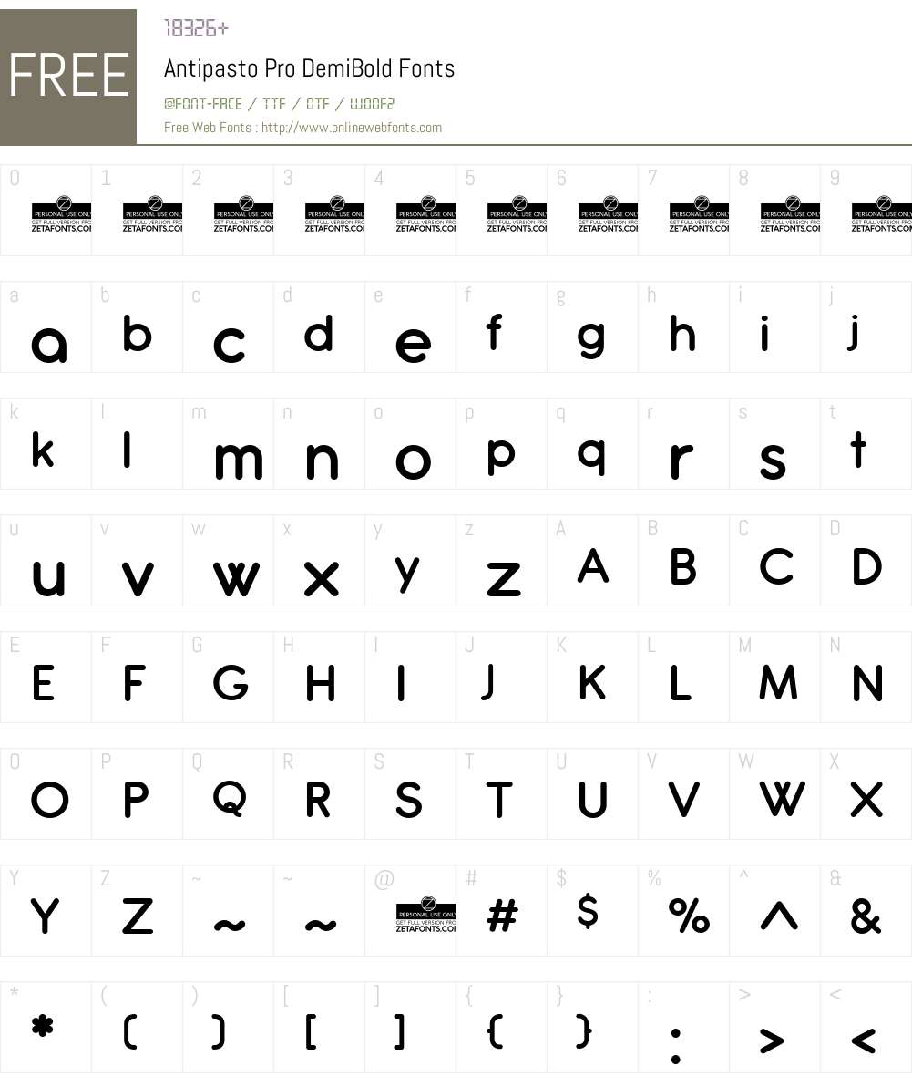 Antipasto Pro DemiBold 1.000 Fonts Free Download