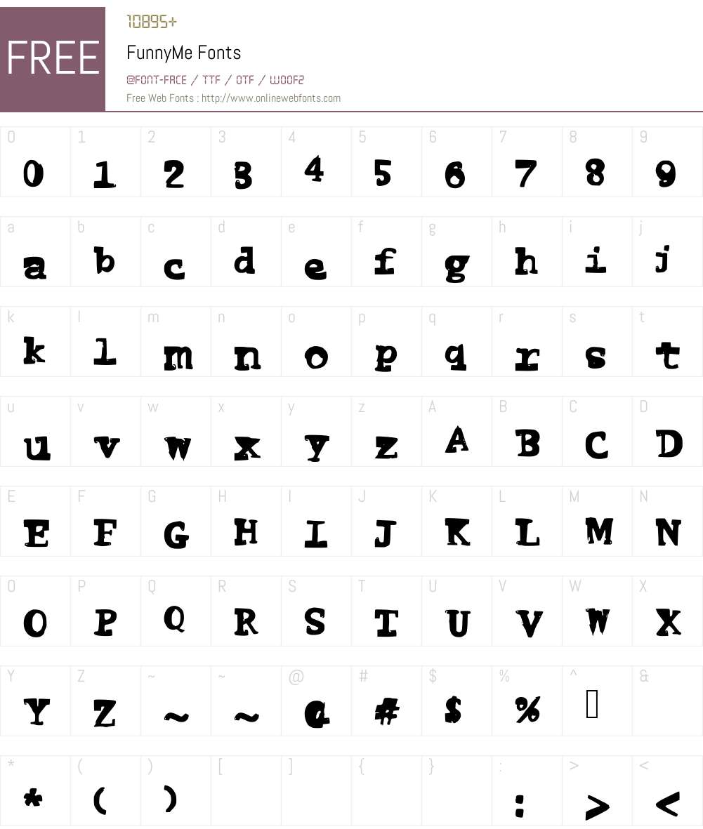 FunnyMe Font Screenshots