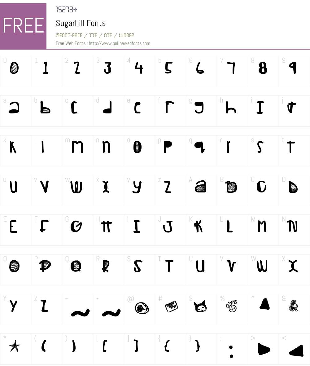 Sugarhill Font Screenshots