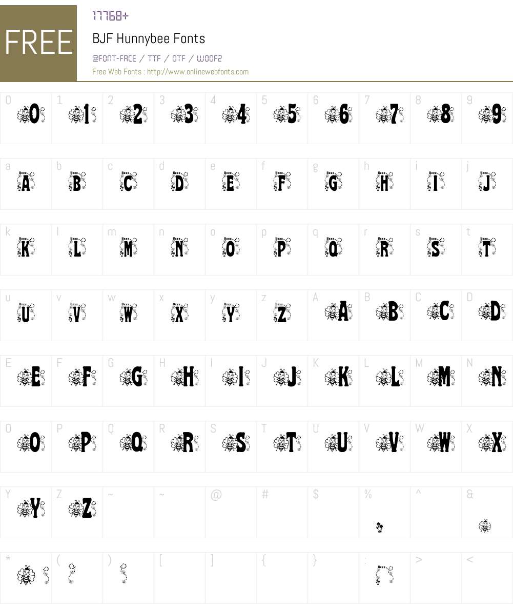 BJF Hunnybee Font Screenshots
