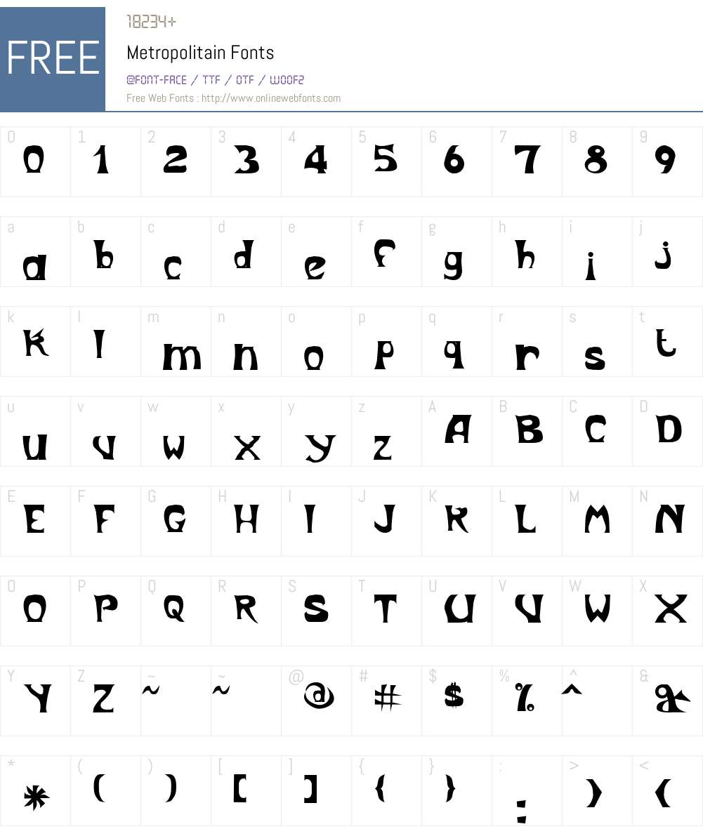 Metropolitain Font Screenshots
