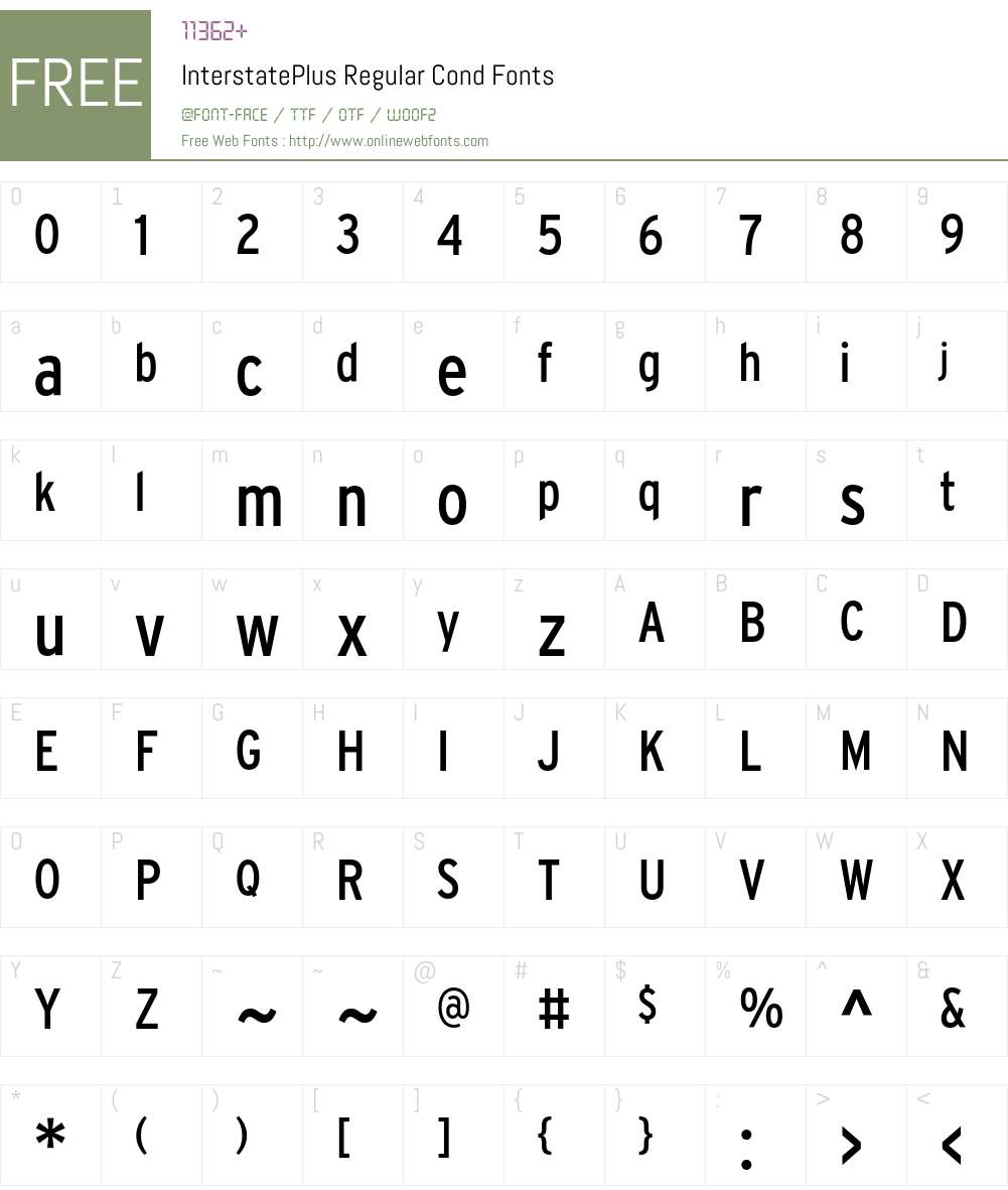 InterstatePlus Font Screenshots