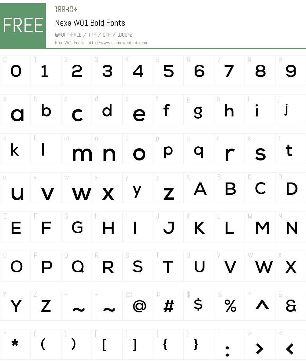 NexaW01-Bold Font Screenshots