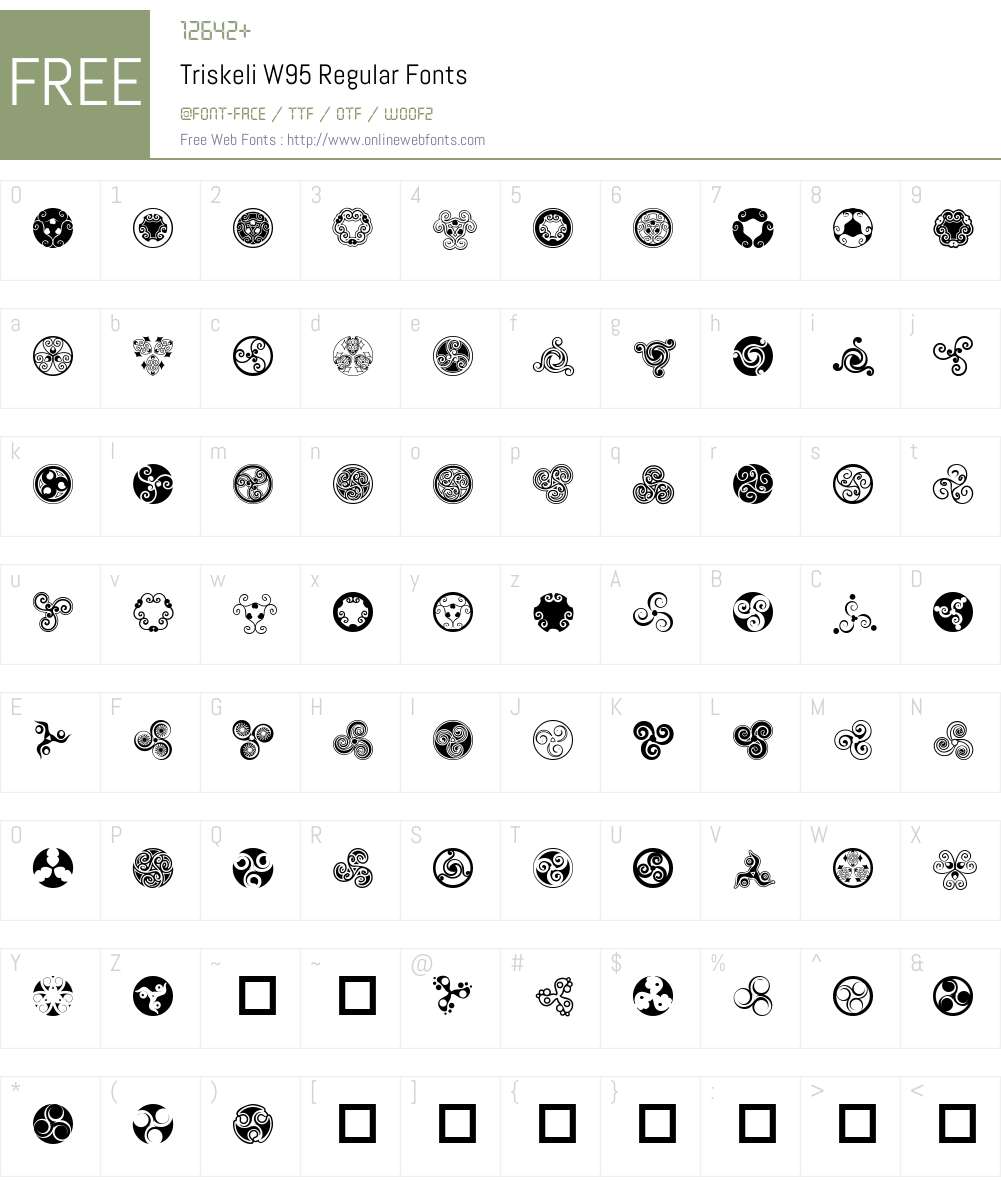 Triskeli Font Screenshots