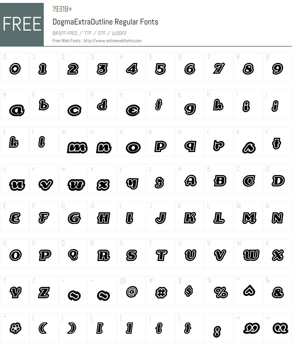 DogmaExtraOutline Font Screenshots