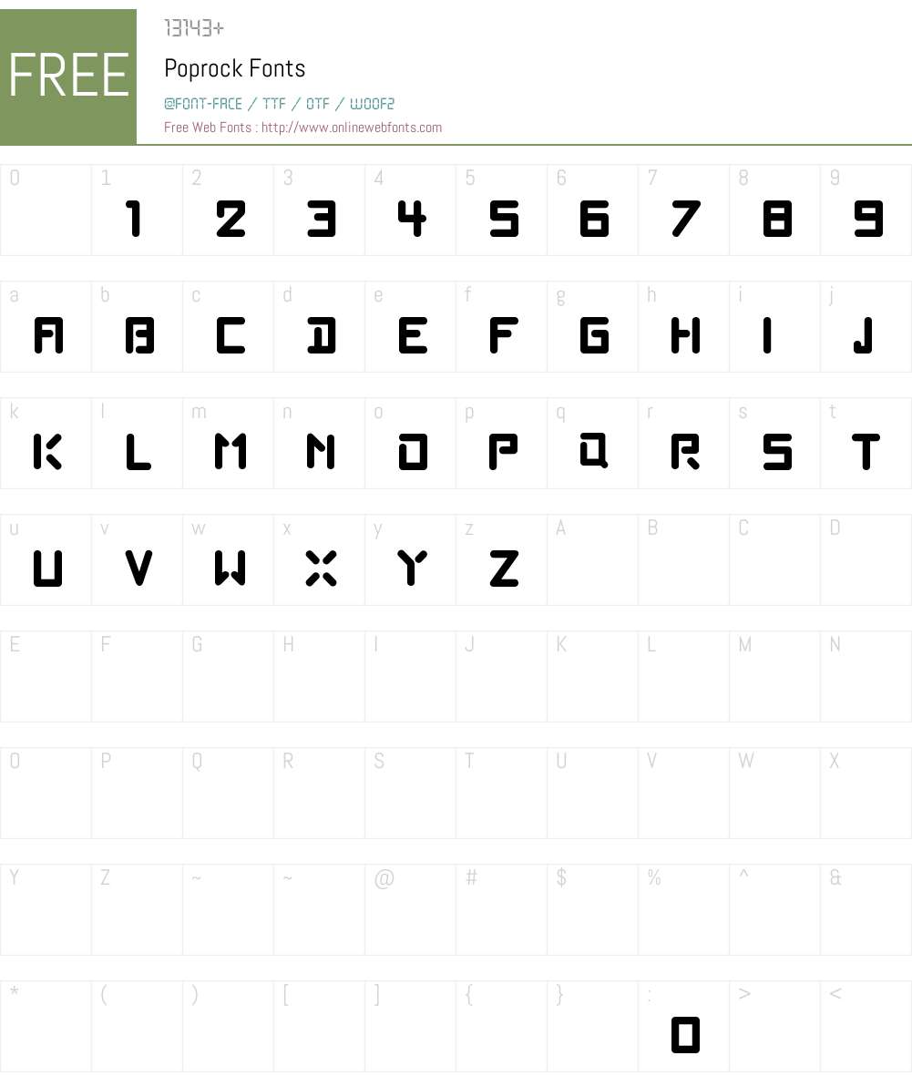 Poprock Font Screenshots