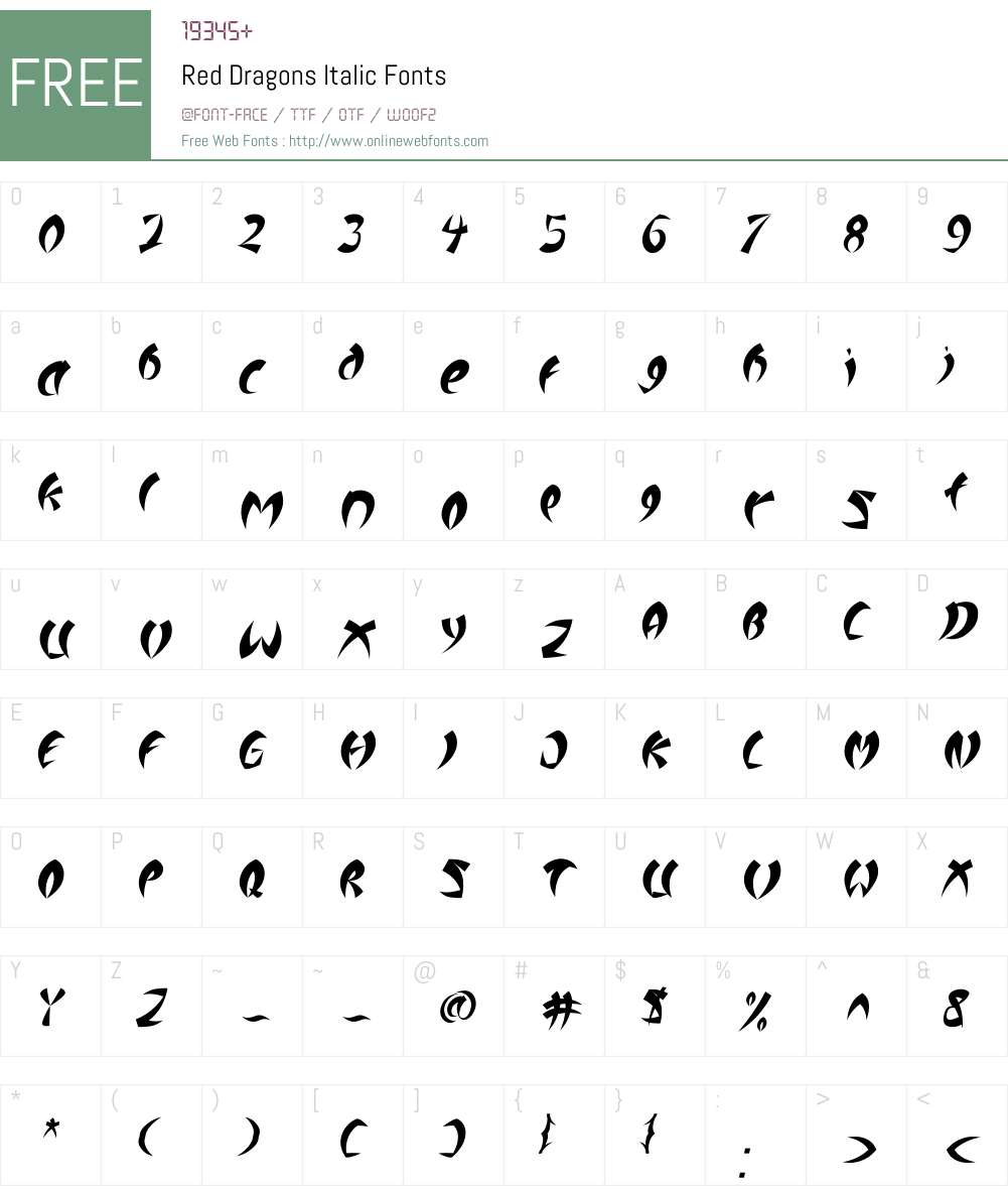 Red Dragons Italic 1.00;August 14, 2020;FontCreator 12.0.0.2563 64-bit ...