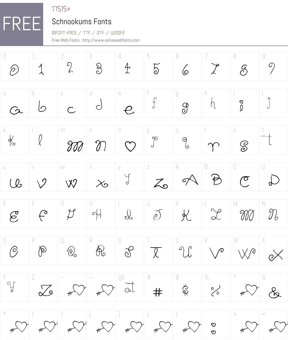Schnookums Font Screenshots