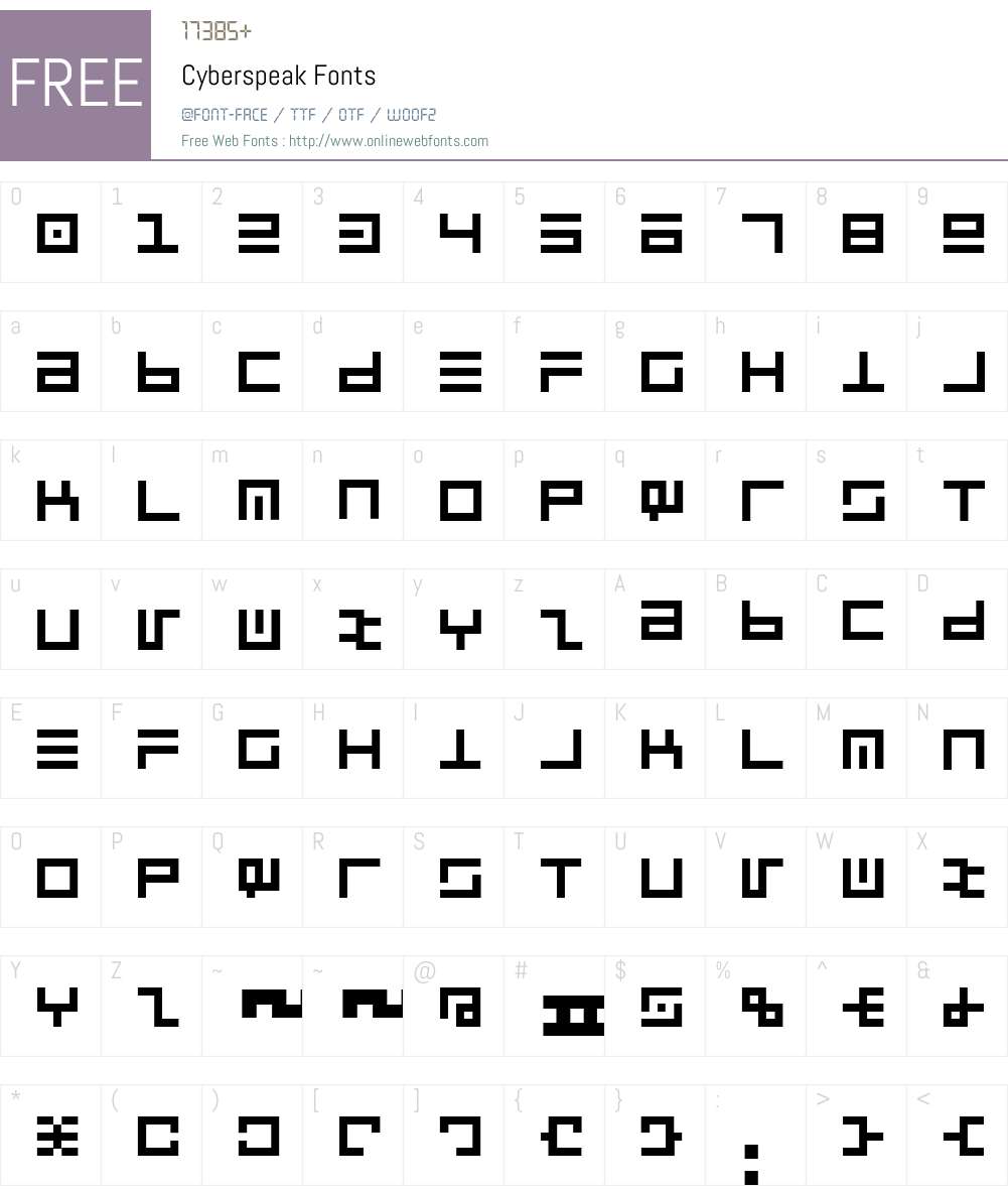 Cyberspeak Font Screenshots
