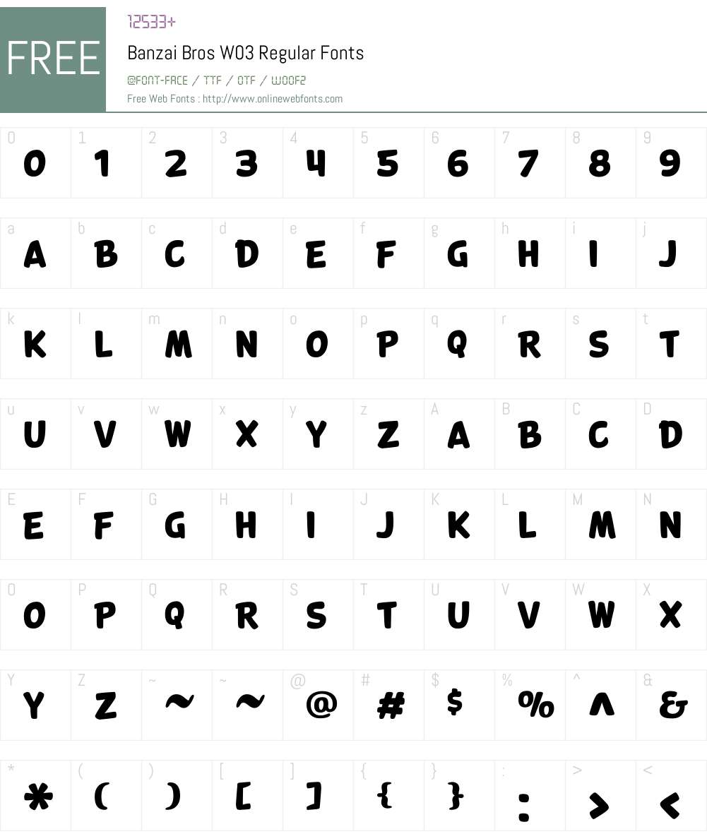 Banzai Font Screenshots