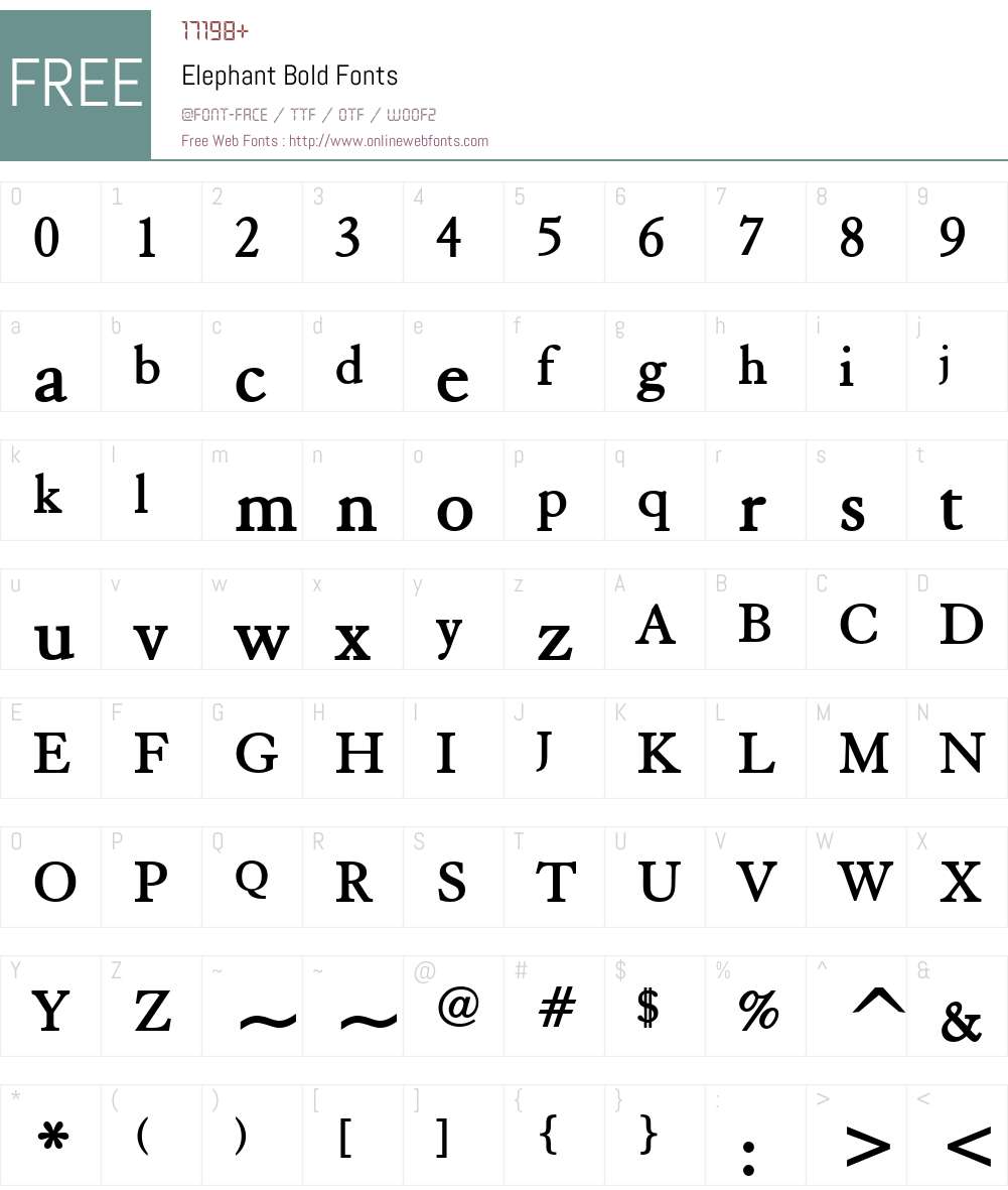 Elephant Font Screenshots