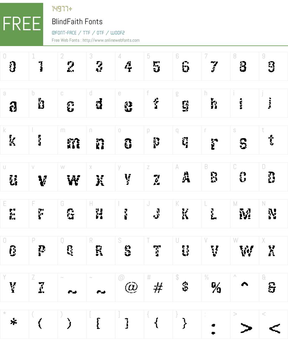 BlindFaith Font Screenshots