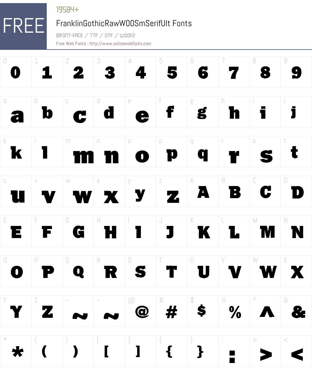 FranklinGothicRawW00-SmSerifUlt Font Screenshots