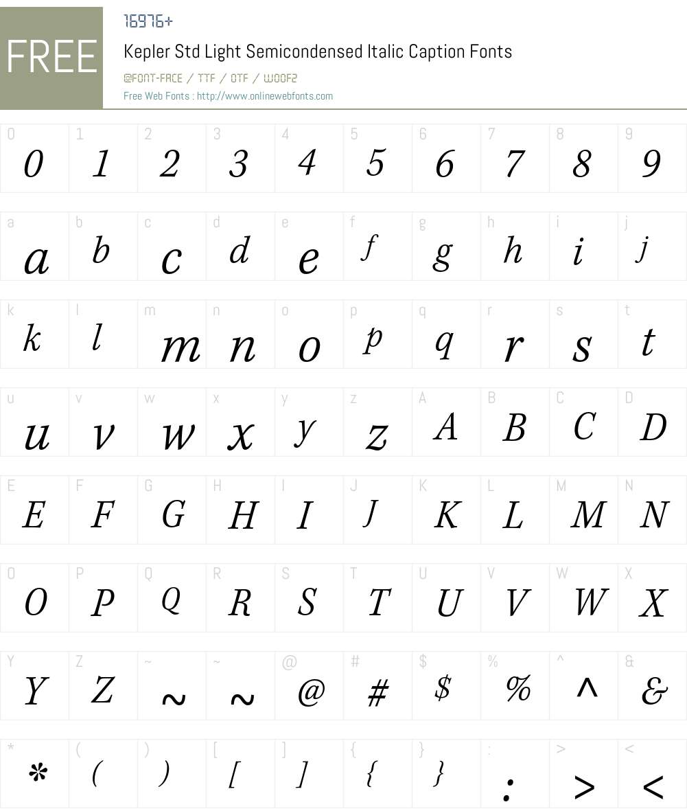 Kepler Std Font Screenshots