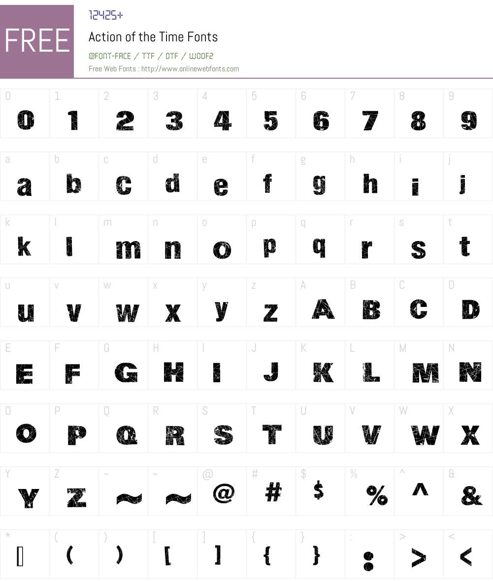 Action of the Time Font Screenshots