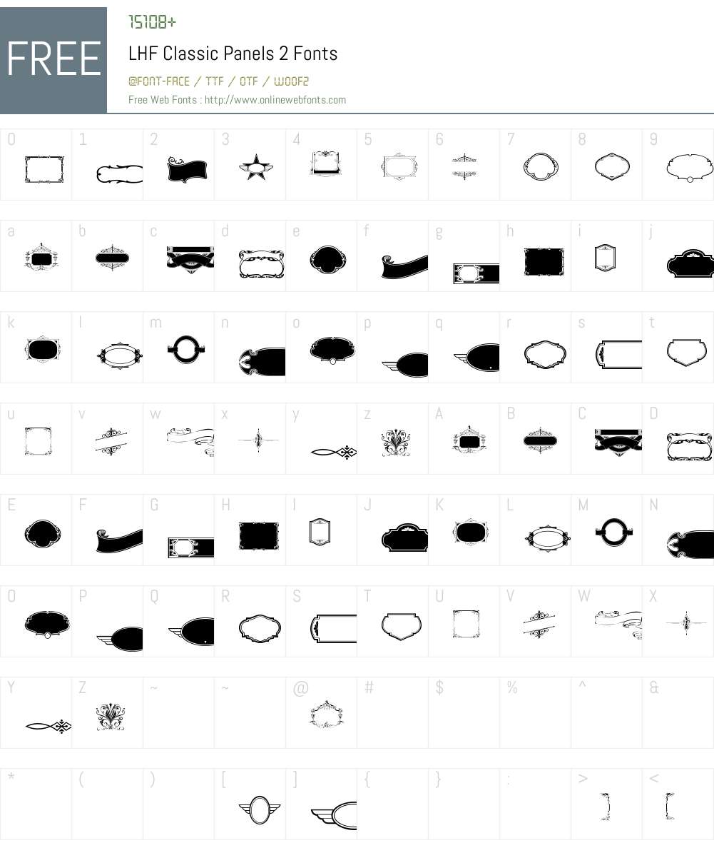 LHFClassicPanels2 Font Screenshots