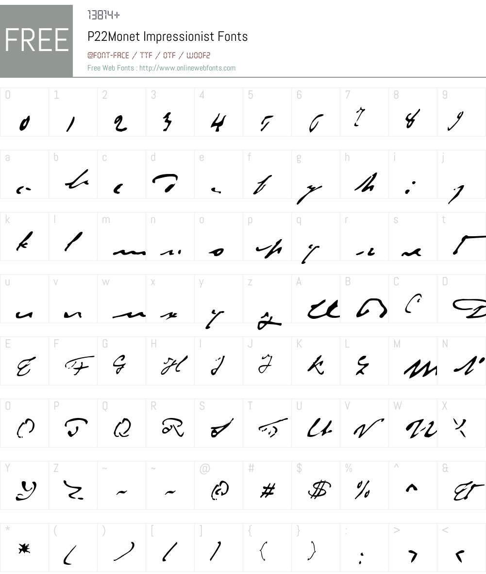 P22Monet Font Screenshots