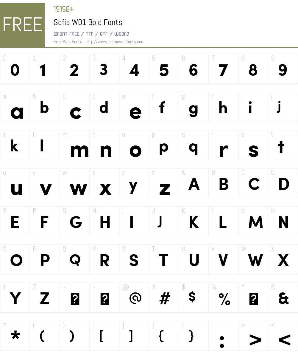 SofiaW01-Bold Font Screenshots