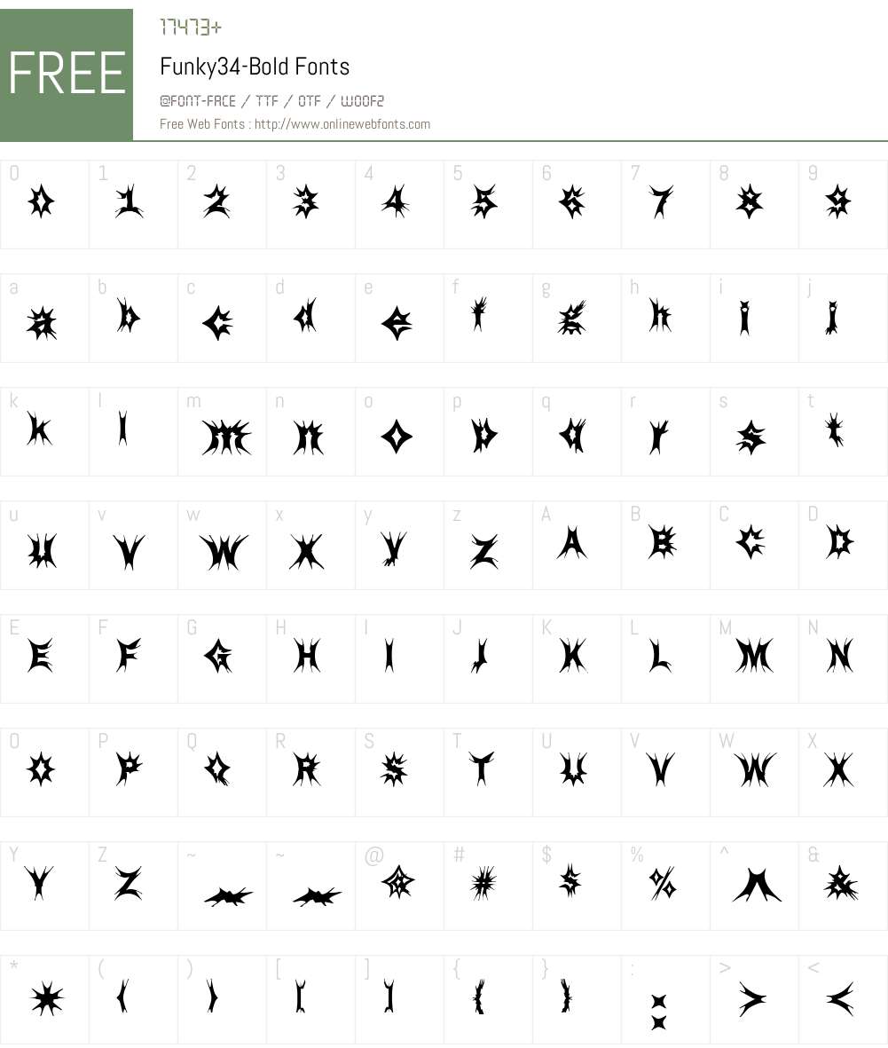 Funky34 Font Screenshots