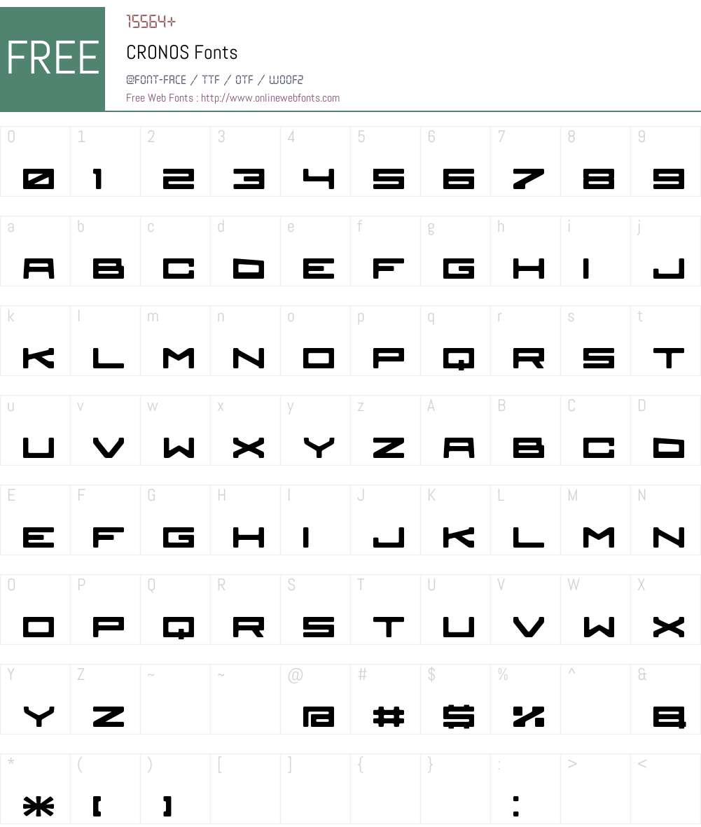 CRONOS Font Screenshots