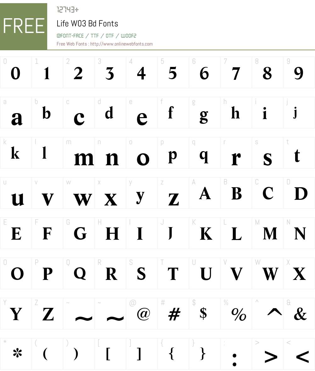 Life Font Screenshots