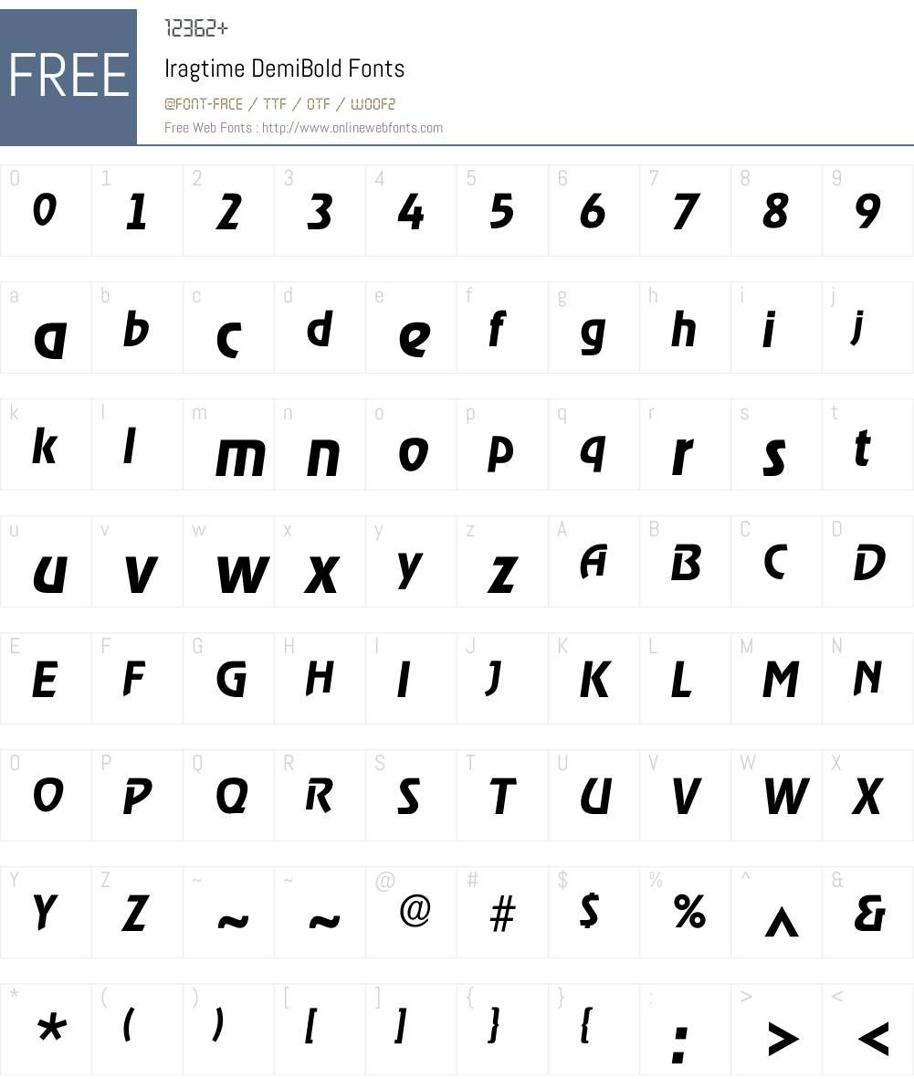 Iragtime Font Screenshots