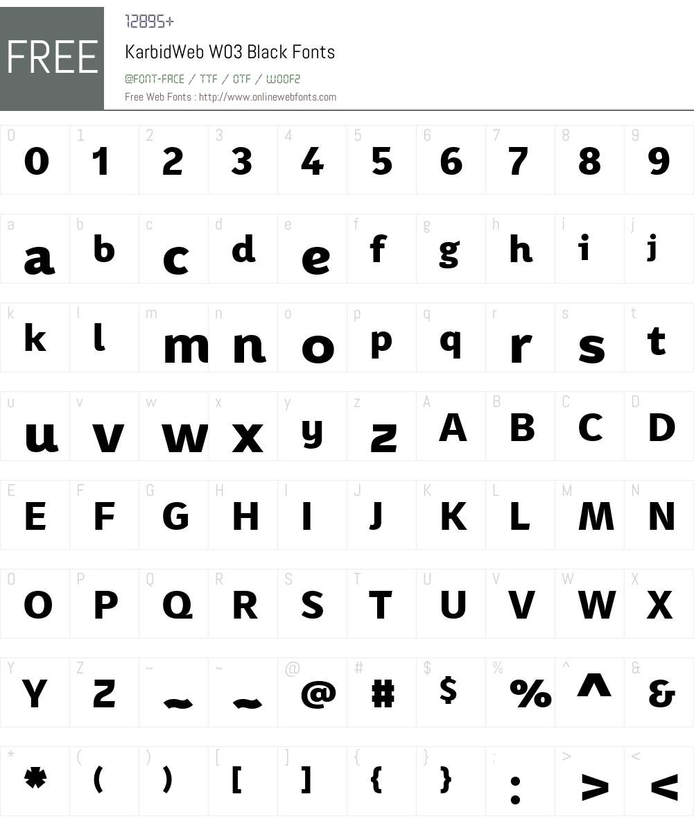 FF Karbid Font Screenshots