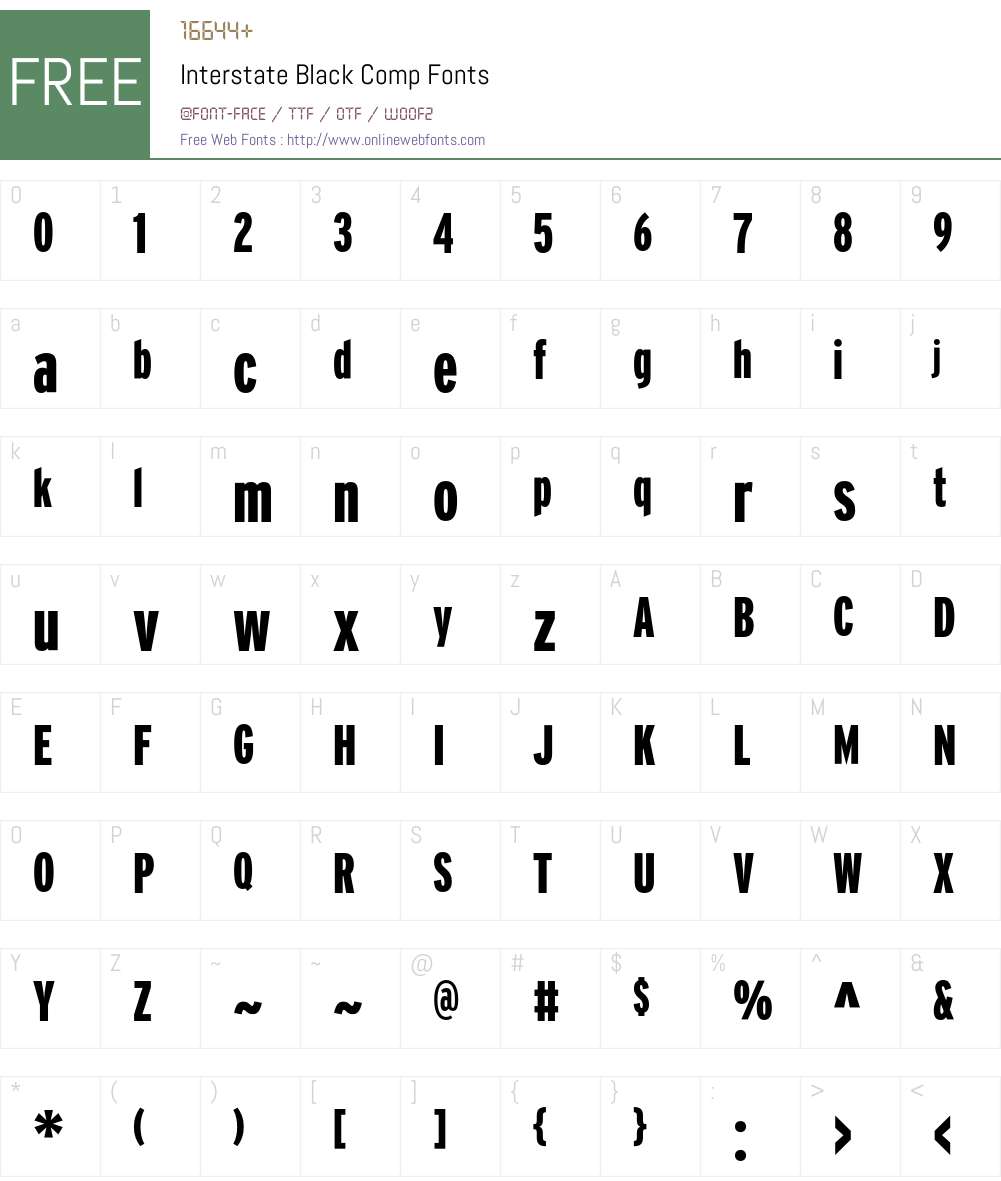 Interstate Font Screenshots