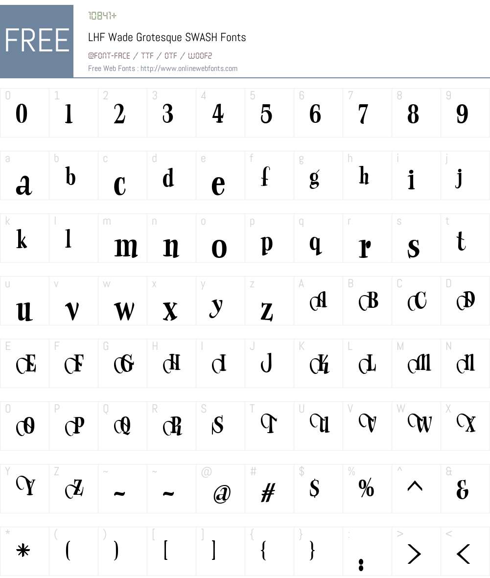 LHF Wade Grotesque SWASH Font Screenshots