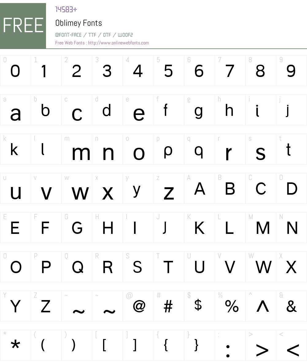 Oblimey Font Screenshots