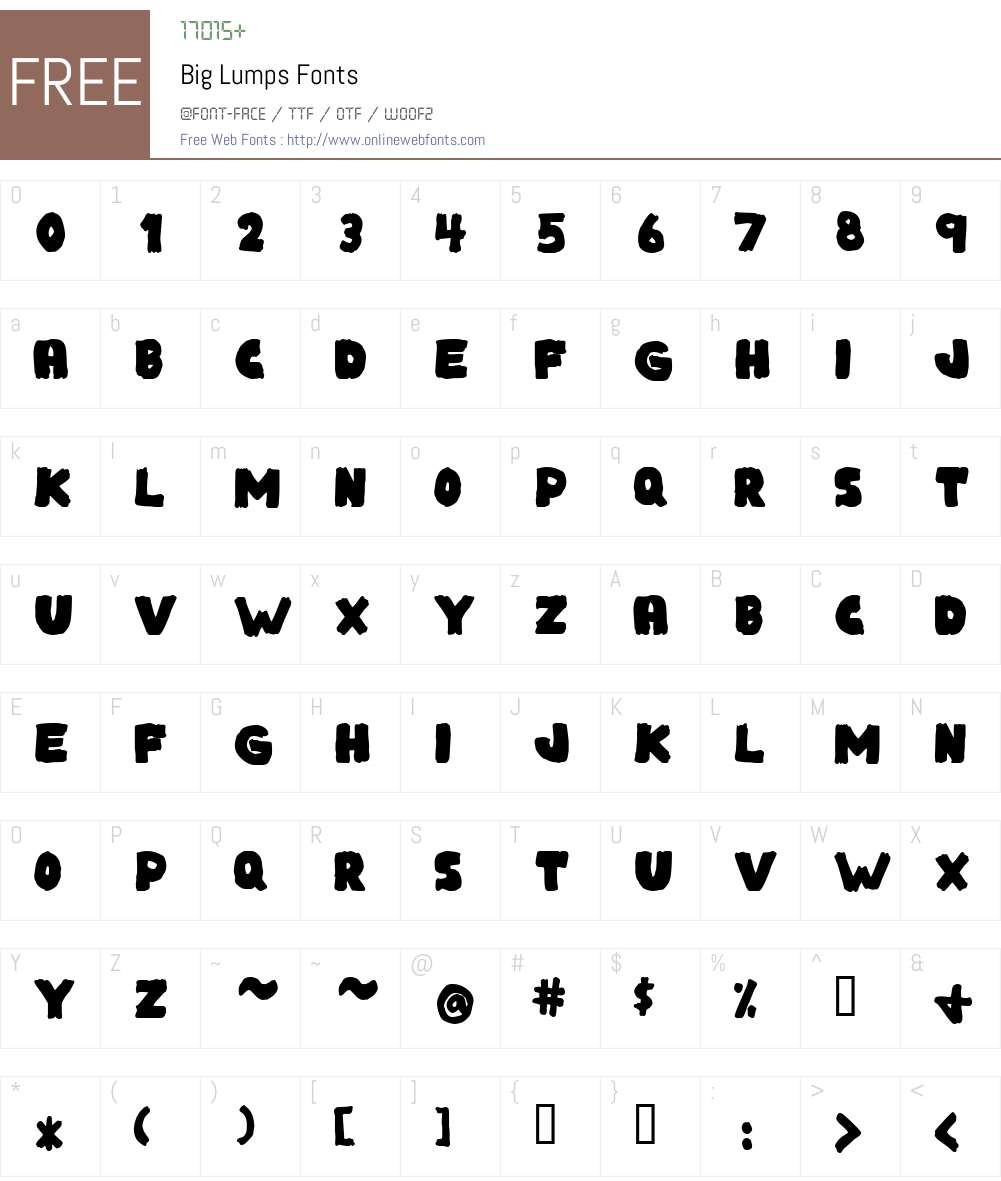 Big Lumps Font Screenshots