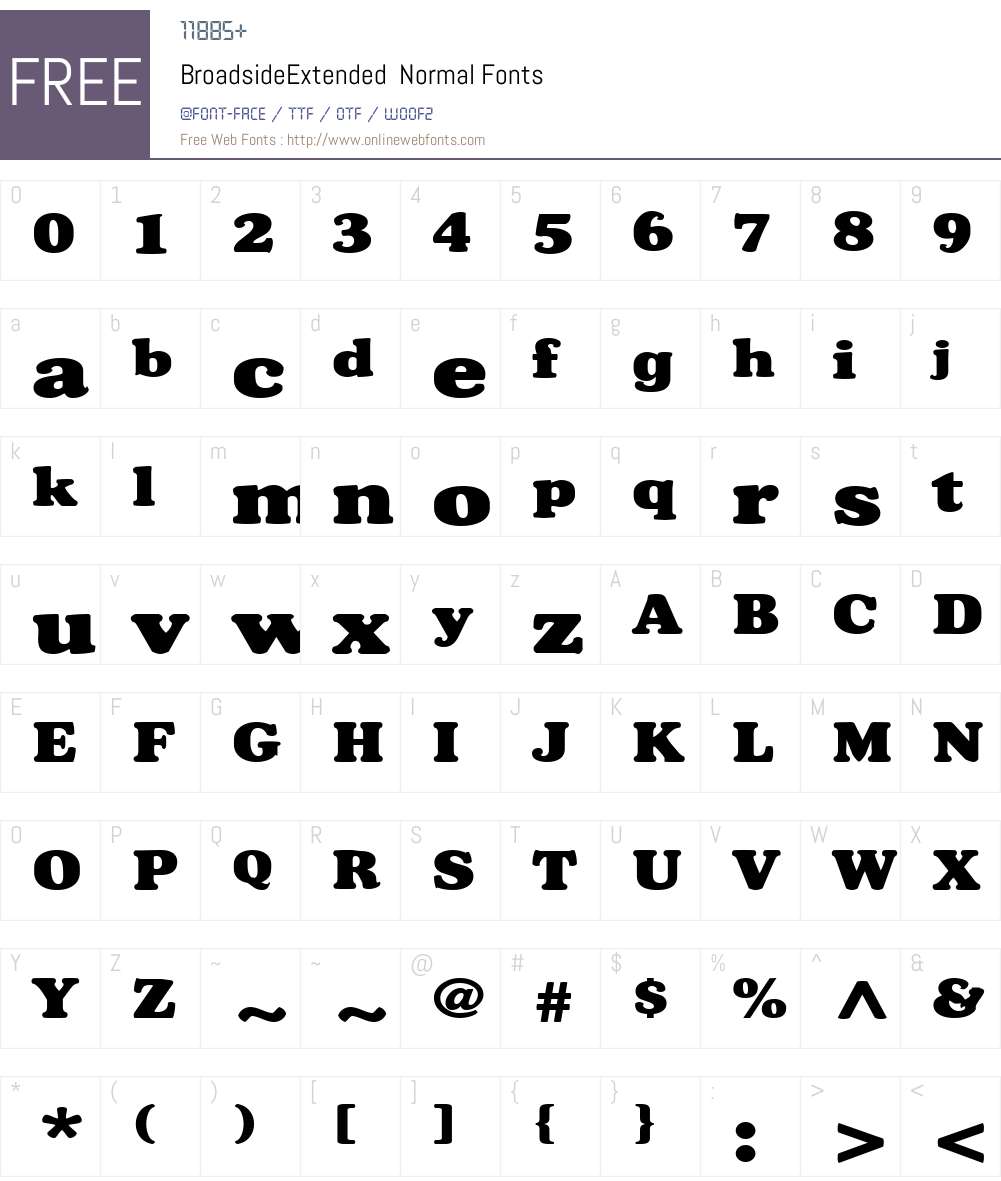 BroadsideExtended Font Screenshots