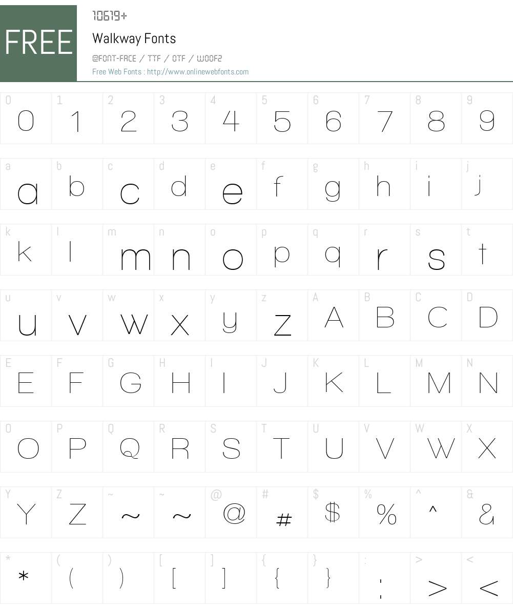 Walkway Font Screenshots