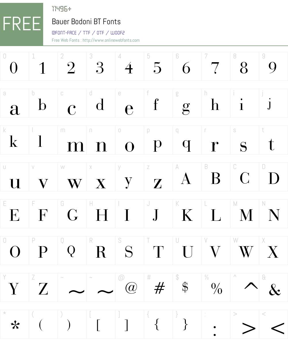 BauerBodni BT Font Screenshots