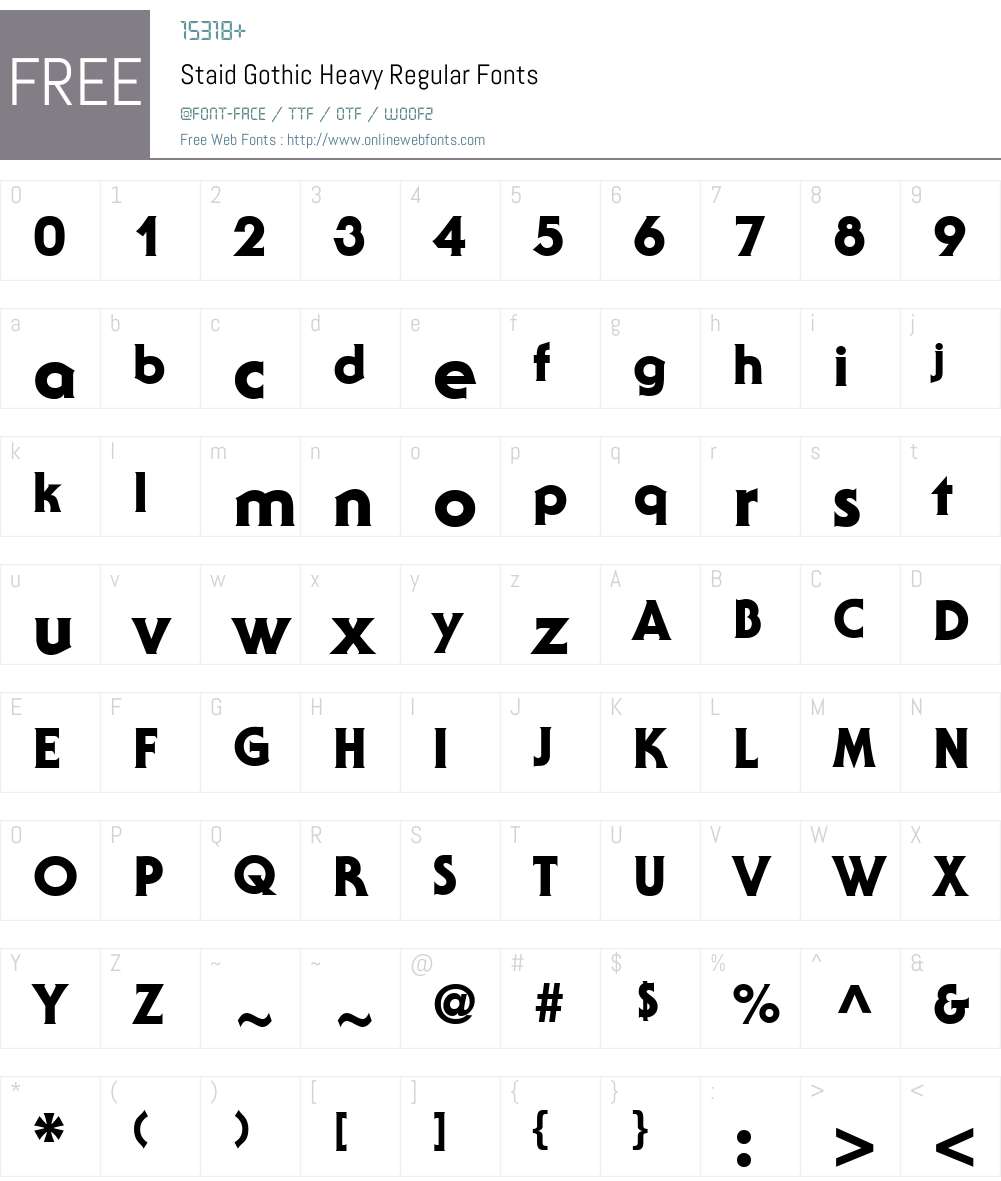 Staid Gothic Heavy Font Screenshots