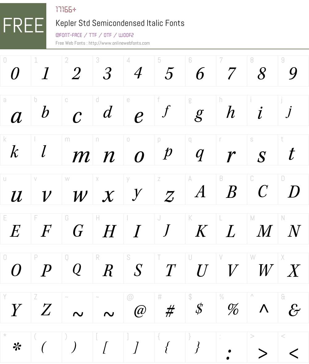 Kepler Std Font Screenshots