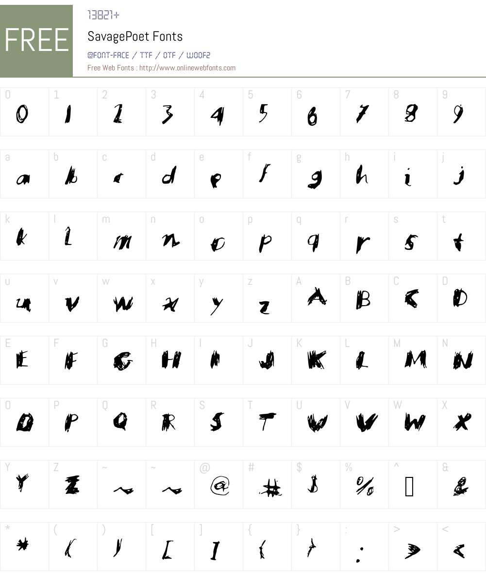 SavagePoet Font Screenshots