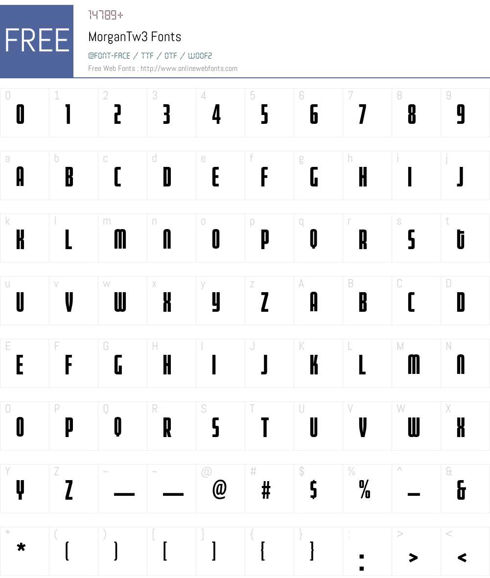 MorganTw3 Font Screenshots