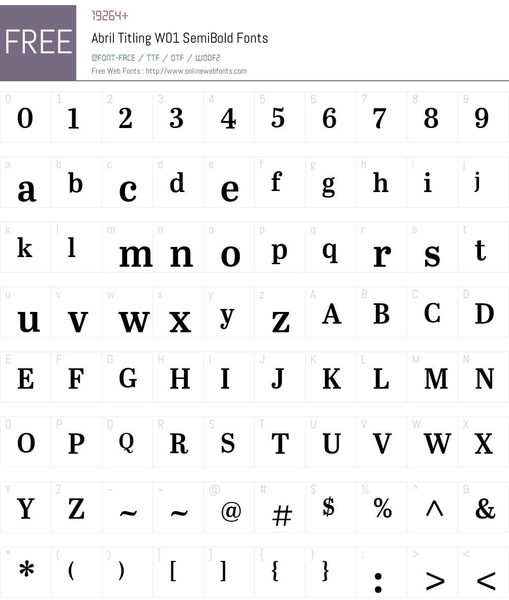 AbrilTitlingW01-SemiBold Font Screenshots