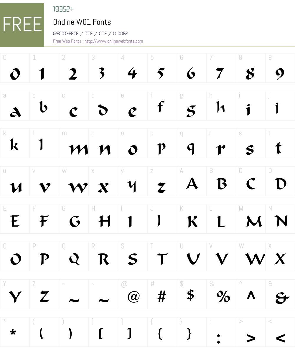 OndineW01 Font Screenshots