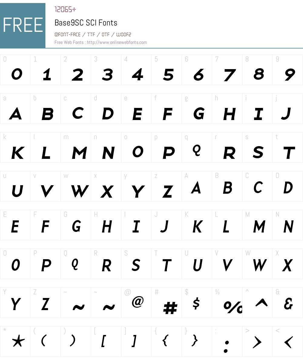 Base9SC Font Screenshots