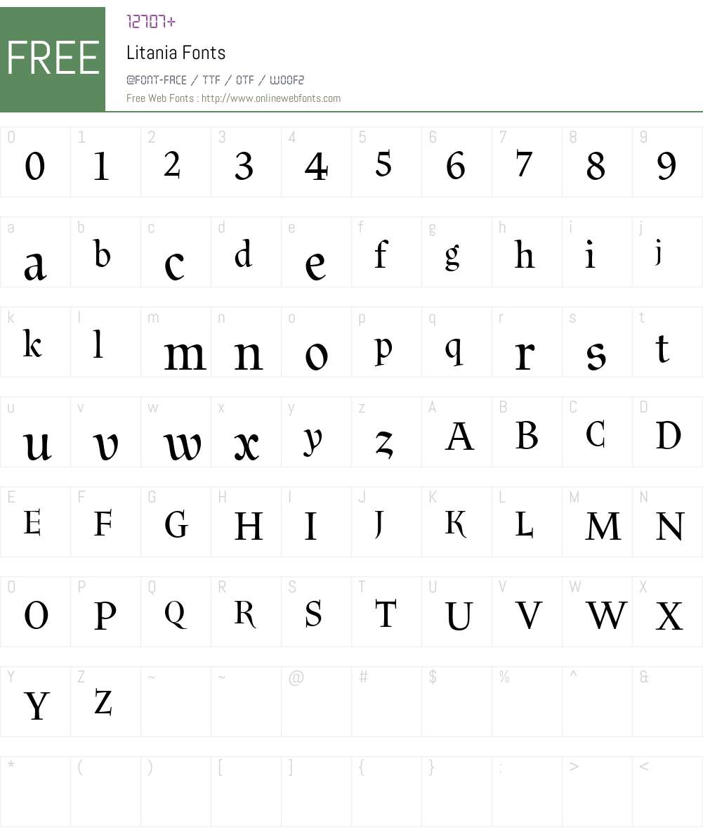 Litania Font Screenshots