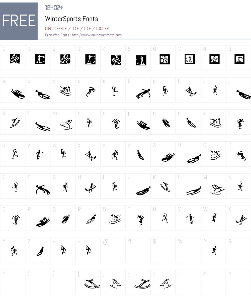 WinterSports Font Screenshots