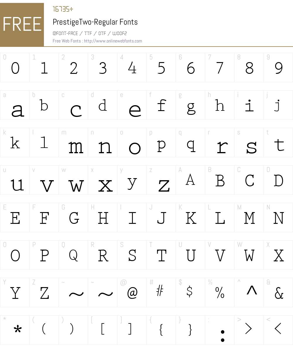 PrestigeTwo Font Screenshots