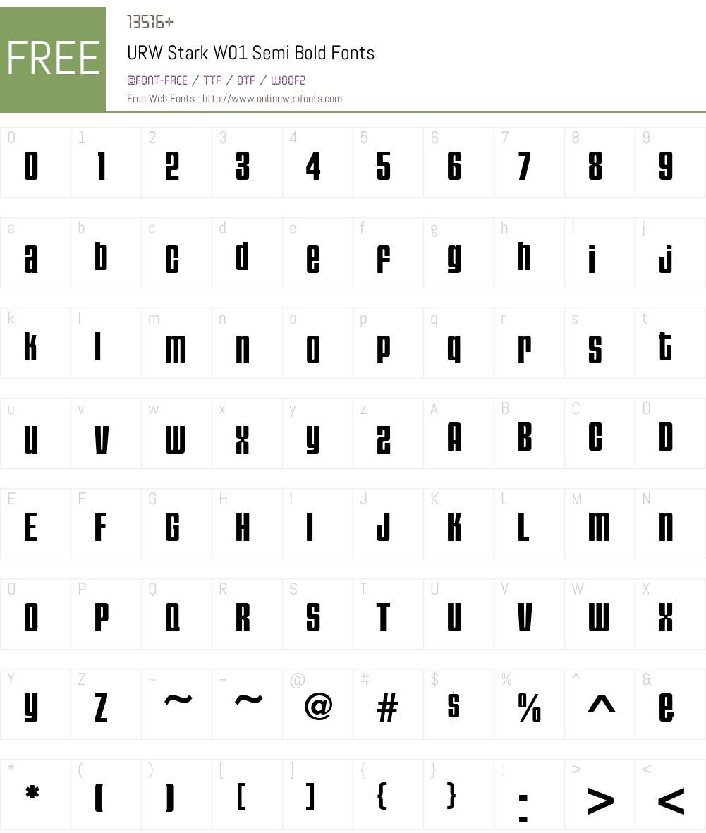 URWStarkW01-SemiBold Font Screenshots