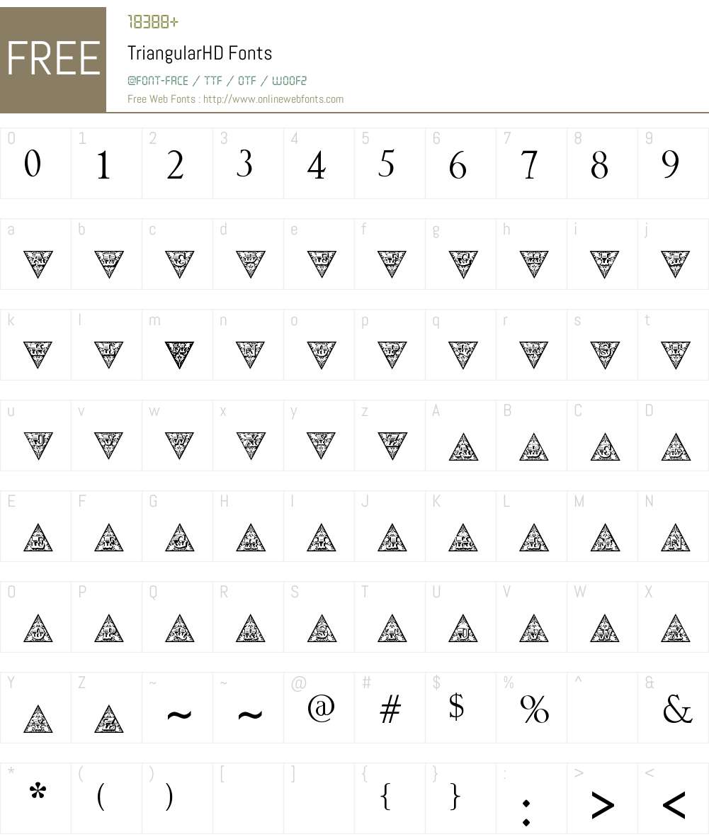 TriangularHD Font Screenshots