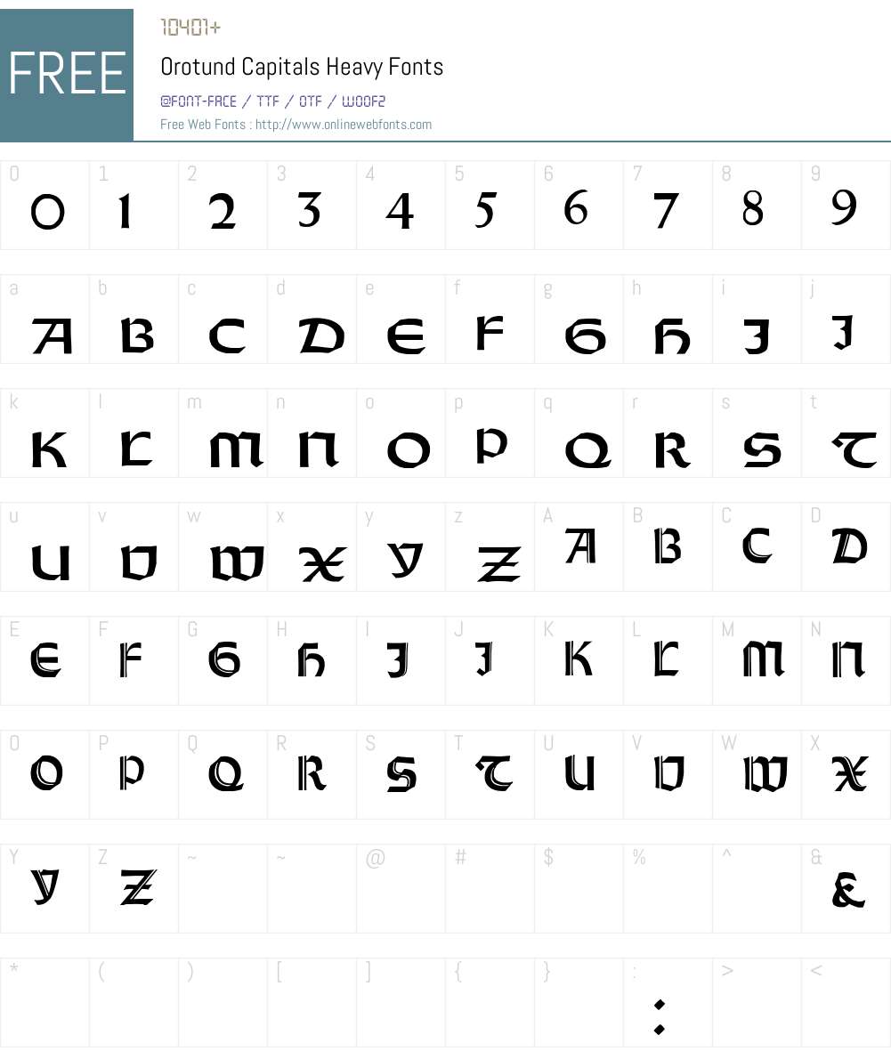 Orotund Capitals Font Screenshots
