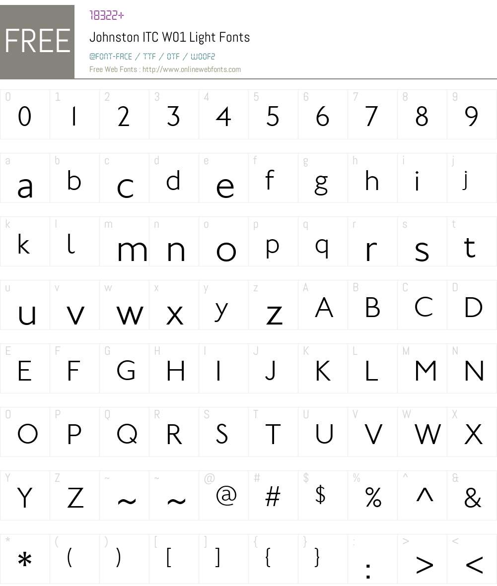 JohnstonITCW01-Light Font Screenshots